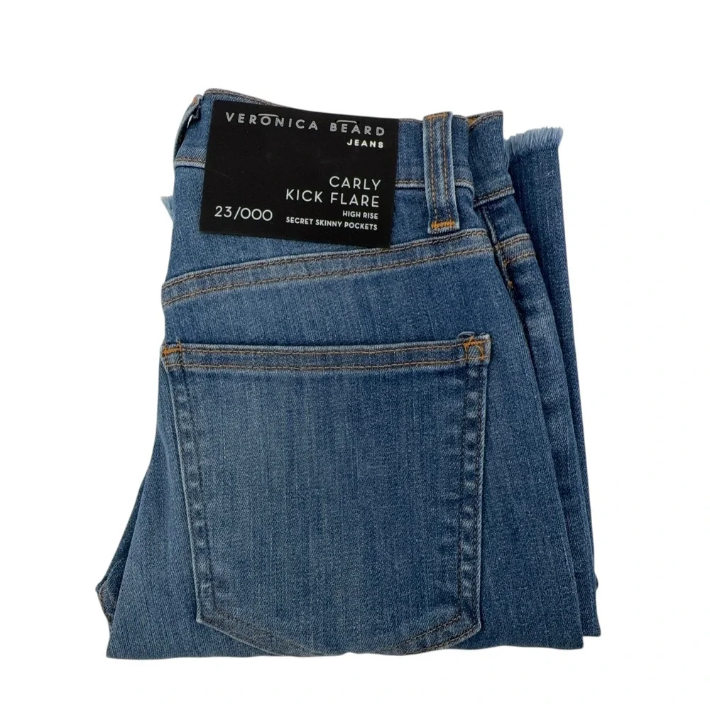 Veronica Beard Carly Skinny Jeans Womens Size 23 Sunrise Blue‎ Frayed Hem NWT